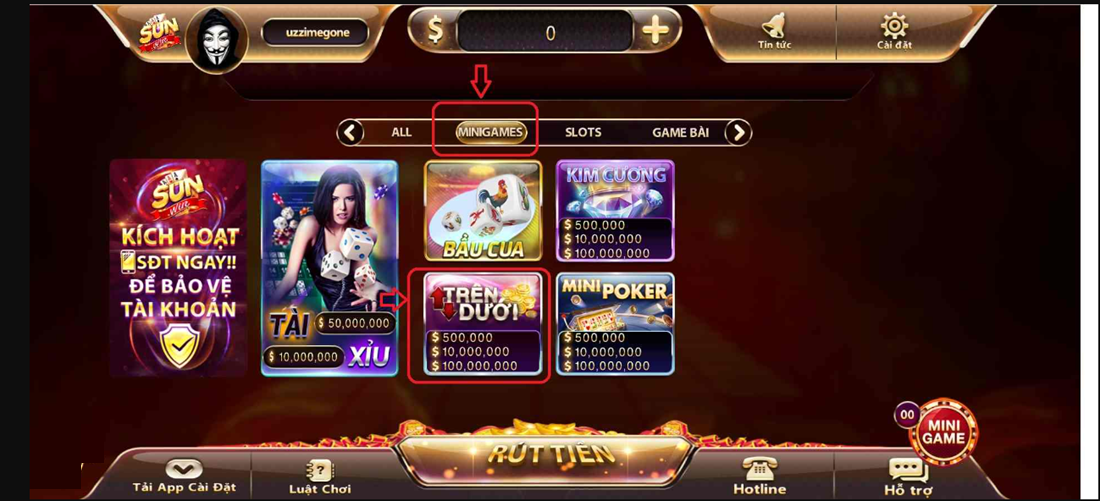 Lưu ý khi chơi game Trên Dưới tại cổng Sunwin